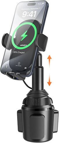 APPS2Car Universal Car Cup Phone Holder | Quick Extension Long Arm | 360° Swivel | Adjustable for iPhone, Samsung, Google, and All Smartphones | Stable & No Shake Design in Kuwait