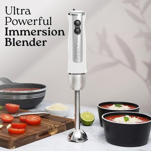 Zulay Immersion Blender Handheld - 800 Watt Hand Blender With High-Power Turbo Mode - Durable Stick Blender With Ultra-Sharp Stainless Steel Blades For Effortless Blending - Black in Kuwait