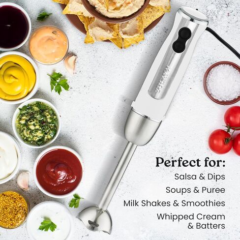 Zulay Immersion Blender Handheld - 800 Watt Hand Blender With High-Power Turbo Mode - Durable Stick Blender With Ultra-Sharp Stainless Steel Blades For Effortless Blending - Black in Kuwait