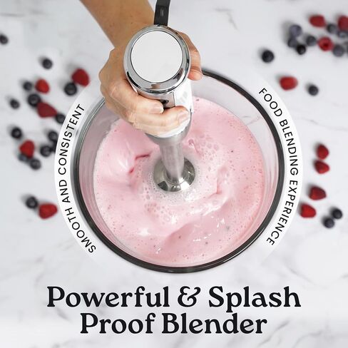 Zulay Immersion Blender Handheld - 800 Watt Hand Blender With High-Power Turbo Mode - Durable Stick Blender With Ultra-Sharp Stainless Steel Blades For Effortless Blending - Black in Kuwait