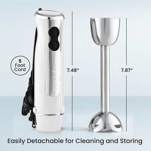 Zulay Immersion Blender Handheld - 800 Watt Hand Blender With High-Power Turbo Mode - Durable Stick Blender With Ultra-Sharp Stainless Steel Blades For Effortless Blending - Black in Kuwait