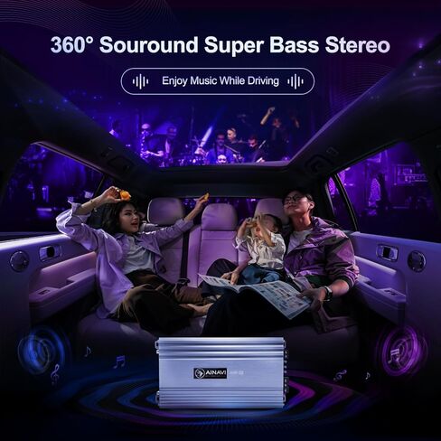 مضخم صوت للسيارة بقناتين 2000 وات - مضخم طاقة استيريو كامل المدى من الفئة D، مضخم صوت للسيارة مع مجموعة أسلاك AMP-D2 in Kuwait