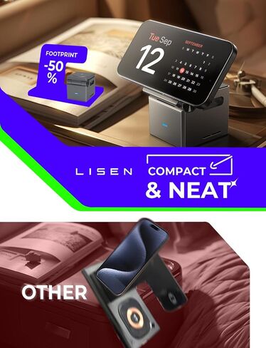 LISEN 3 in 1 Charging Station Apple, for iPhone Wireless Charging Station for Apple Devices Magsafe Charger Stand Cube Charger, Travel Magsafe Charging Stand for iPhone 16 15 Pro Airpods and Watch in Kuwait