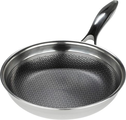 Black Cube Quick Release Cookware Fry Pan - 12.5-Inch - Frying Pans Nonstick - Stainless Steel Frying Pan - Induction Pan - Hybrid Frying Pan - Stainless Steel Pan - Stainless Steel Cookware in Kuwait