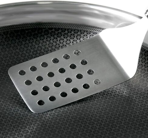 Black Cube Quick Release Cookware Fry Pan - 12.5-Inch - Frying Pans Nonstick - Stainless Steel Frying Pan - Induction Pan - Hybrid Frying Pan - Stainless Steel Pan - Stainless Steel Cookware in Kuwait