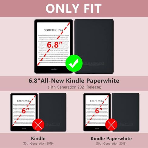 COO Case for Kindle Paperwhite 12th Gen, Slim Lightweight Cover, Pink | Compatible with 7" All-New Kindle Paperwhite 2024 & Colorsoft Signature Edition, TPU Leather Shell with Auto Sleep/Wake in Kuwait