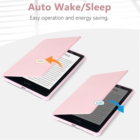 COO Case for Kindle Paperwhite 12th Gen, Slim Lightweight Cover, Pink | Compatible with 7" All-New Kindle Paperwhite 2024 & Colorsoft Signature Edition, TPU Leather Shell with Auto Sleep/Wake in Kuwait