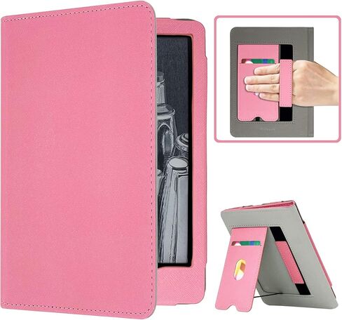 RSAquar Case for 6.8" Kindle Paperwhite (11th Generation-2021) and Kindle Paperwhite Signature Edition, Slim PU Leather Cover with Auto Sleep Wake, Hand Strap, Card Slot and Foldable Stand, Sky Blue in Saudi Arabia