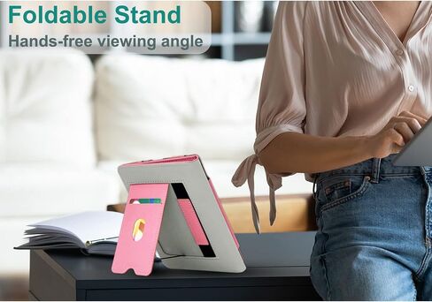 RSAquar Case for 6.8" Kindle Paperwhite (11th Generation-2021) and Kindle Paperwhite Signature Edition, Slim PU Leather Cover with Auto Sleep Wake, Hand Strap, Card Slot and Foldable Stand, Sky Blue in Saudi Arabia
