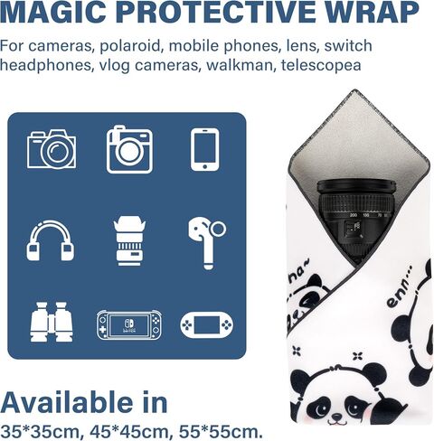 Walking Way Protective Wrap, Self-Adhesive Magic Cloth Camera Wrap, Storage Cloth, Anti-Scratch, Dustproof, Washable Lens Pouch for DSLR, Smartphones, Laptops, Cosmetic in Kuwait