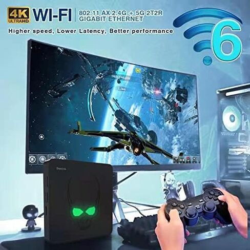 Kinhank Super Console X King، وحدة تحكم ألعاب ريترو مع أكثر من 117000 لعبة، متوافقة مع معظم المحاكيات، 3 أنظمة بإخراج 1.4K UHD، 2.4+5G WiFi، جهاز تحكم عن بعد صوتي، 2 لوحة ألعاب in Kuwait