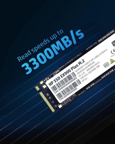 HP EX900 Plus 2TB M.2 SSD - High Performance NVMe SSD with 3D NAND Flash, 3125 MB/s Read and 2700 MB/s Write Speeds for Enhanced Computing Efficiency and Reliability in Saudi Arabia