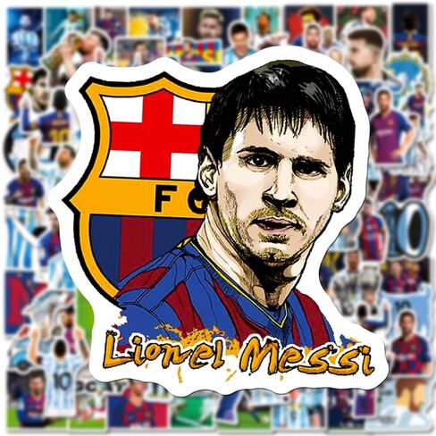 100PCS Super Star Soccer Player Messi Stickers, Vinyl Waterproof Laptop Water Bottle Stickers for Aldults Boys Girls Teens,Messi FIFA World Cup Stickers Gift for Soccer Fan in Saudi Arabia
