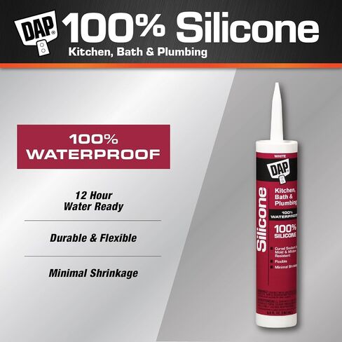 Dap 08640 Bathroom Silicone Rubber Caulk 9.8-Ounce White in Saudi Arabia