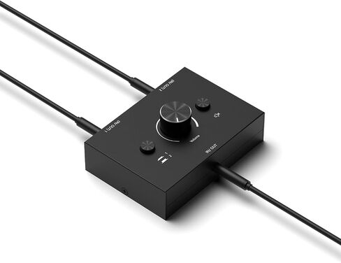 3.5mm Stereo Audio Switch Audio Switcher Passive Speaker Headphone Manual Selector Splitter Box Audio Sharing in Saudi Arabia