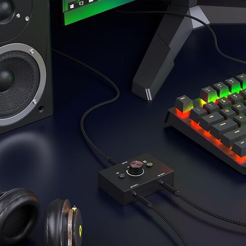 3.5mm Stereo Audio Switch Audio Switcher Passive Speaker Headphone Manual Selector Splitter Box Audio Sharing in Saudi Arabia