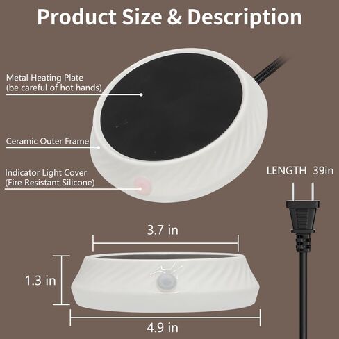 Candle Coffee Mug Cup Warmer Timer with Auto Off Function Suitable for Bedroom Study Room Living Room Kitchen to Heat Milk Tea Coffee Drinks and Melting Wax Safe Release of Scent in Saudi Arabia