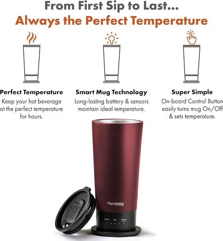 Nextmug Go - Temperature-Controlled, Self-Heating Travel Mug (Slate Blue - 16 oz.) in Saudi Arabia