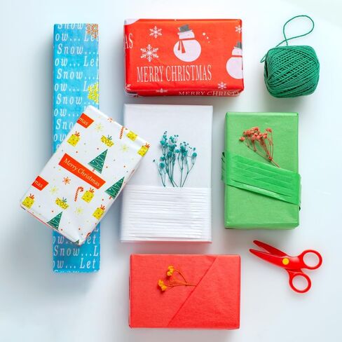 أوراق أرجوانية | مناديل مطبوعة مقاس 20 × 20 بوصة + مناديل سادة متنوعة | حزمة من 50 ورقة | ورق تغليف الهدايا لفنون الحرف اليدوية | التعبئة والديكورات | (10 أوراق في كل عبوة، عبوة من 5 قطع) in Kuwait