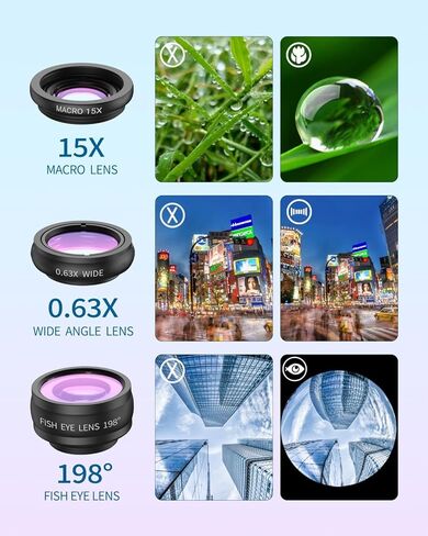 مجموعة التصوير الفوتوغرافي للهاتف 4 في 1 من APEXEL، مجموعة عدسات مع حامل ثلاثي مرن للهاتف، وعدسة تليفوتوغرافي 18X، وعين السمكة، وعدسة ماكرو وزاوية واسعة لهاتف iPhone 13/12/11 //XS Max/XR/XS/X Samsung One Plus in Kuwait
