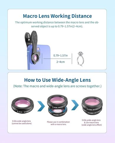 مجموعة التصوير الفوتوغرافي للهاتف 4 في 1 من APEXEL، مجموعة عدسات مع حامل ثلاثي مرن للهاتف، وعدسة تليفوتوغرافي 18X، وعين السمكة، وعدسة ماكرو وزاوية واسعة لهاتف iPhone 13/12/11 //XS Max/XR/XS/X Samsung One Plus in Kuwait