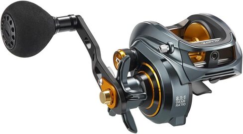بكرة صيد السمك Piscifun Alijoz Baitcaster، بكرة صب الطعم بإطار من الألومنيوم مقاس 300، أقصى سحب 33 رطل، بكرة صب منخفضة للمياه العذبة والمياه المالحة للمسك، متوفرة بنسبة تروس 6.6:1/8.1:1 in Kuwait