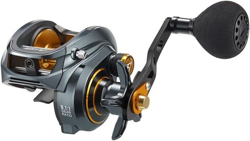بكرة صيد السمك Piscifun Alijoz Baitcaster، بكرة صب الطعم بإطار من الألومنيوم مقاس 300، أقصى سحب 33 رطل، بكرة صب منخفضة للمياه العذبة والمياه المالحة للمسك، متوفرة بنسبة تروس 6.6:1/8.1:1 in Kuwait