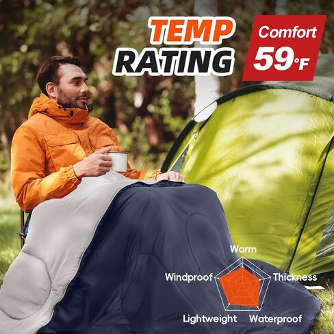 MEREZA Sleeping Bags XL for Adults Mens Large Wide Sleeping Bag for Camping Backpacking Big and Tall Warm & Cool Weather in Saudi Arabia