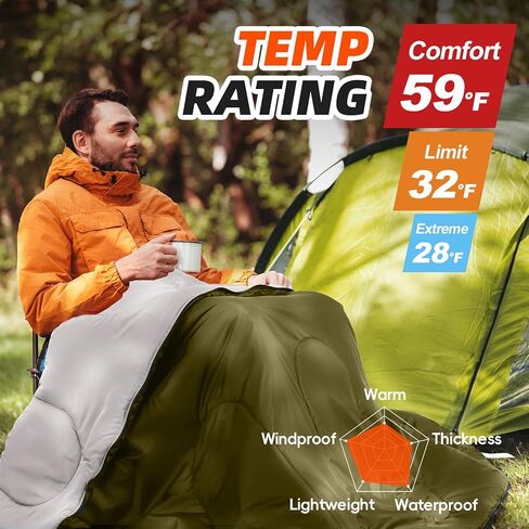 MEREZA Sleeping Bags XL for Adults Mens Large Wide Sleeping Bag for Camping Backpacking Big and Tall Warm & Cool Weather in Saudi Arabia