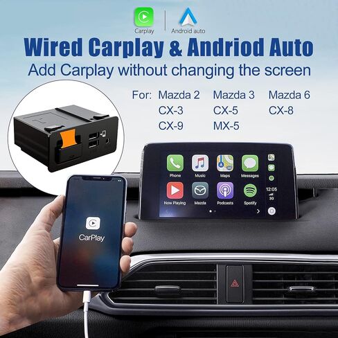 Mazda Carplay and Android Auto Retrofit Kit, TK78-66-9U0C OEM Hub Fits to MZD Connect System, Apple Carplay Adapter Compatible with Mazda 2/3/6/CX3/CX5/CX9/MX5 2015-2020 Year(2024 New Upgraded) in Saudi Arabia