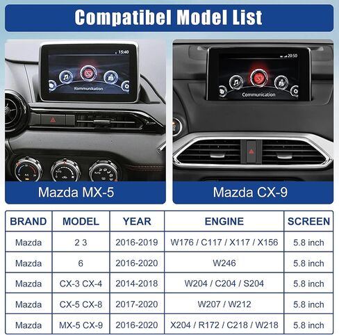 Mazda Carplay and Android Auto Retrofit Kit, TK78-66-9U0C OEM Hub Fits to MZD Connect System, Apple Carplay Adapter Compatible with Mazda 2/3/6/CX3/CX5/CX9/MX5 2015-2020 Year(2024 New Upgraded) in Saudi Arabia