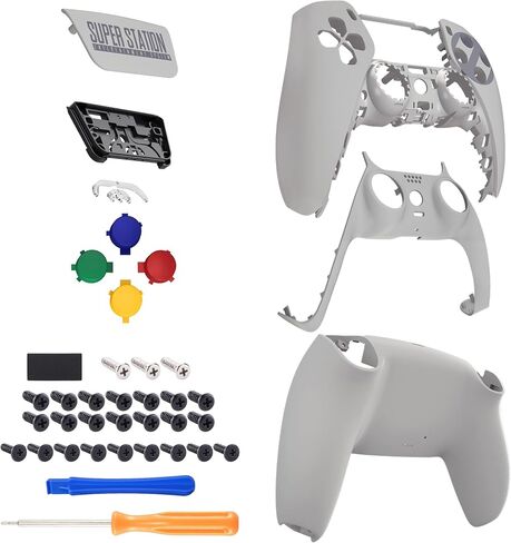 eXtremeRate Cherry Blossom Whisper Full Set Shell with Buttons Touchpad Cover, Custom Replacement Decorative Trim Shell Front Back Plates Compatible with p s 5 Controller BDM-030 BDM-040 BDM-050 in Saudi Arabia