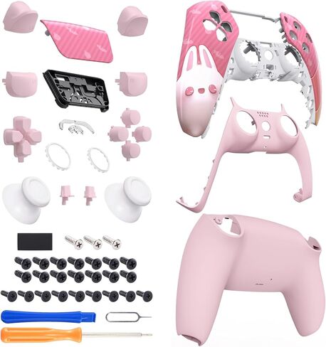eXtremeRate Cherry Blossom Whisper Full Set Shell with Buttons Touchpad Cover, Custom Replacement Decorative Trim Shell Front Back Plates Compatible with p s 5 Controller BDM-030 BDM-040 BDM-050 in Saudi Arabia