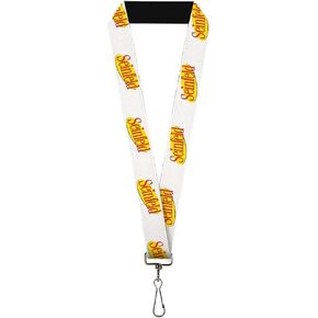 Buckle-Down Lanyard Seinfeld Spotlight Logo White Yellow Red