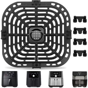 Air Fryer Grill Plate for Instant Pot Vortex Plus 6 in 1 6 QT Gourmia GAF735 6 QT Air Fryer, Air Fryer Accessories Replacement Tray Rack Parts Grill Pan Crisper Plate, Dishwasher Safe