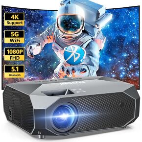 FUDONI Projector with WiFi and Bluetooth, Native 1080P Outdoor Movie Projectors 4k Supported, 15000L Portable Home Theater Projector with 300" Display, Indoor&Outdoor Use