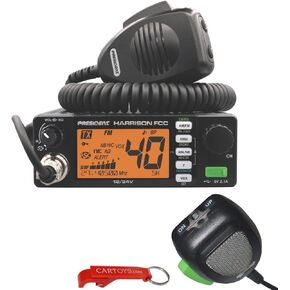 President Harrison FCC Vehicle CB Radio w/AM/FM, CTCSS/DCS, PA, Scan/Skip, USB (Radio & DIGIMIKE Kit)