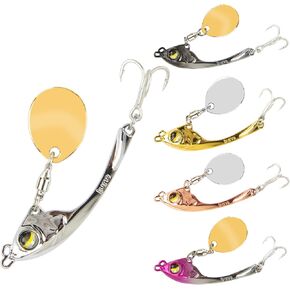 Fishing Lures Spoon VIB Tail Spinners Bait Metal Sinking Lures Fishing Jigs Blade Baits Bass Crankbait Fishing Spinner Blade for Bass Fishing Lure Kit with Tackle Box