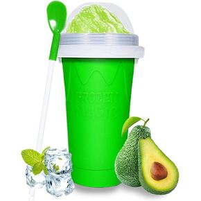 Color Land Slushy Cup, TIK TOK Slushie Maker Cup Frozen Magic Squeeze Cup, Ice Cream Maker Cup, Cool Stuff Trending Tiktok Items Homemade DIY Cool Gadgets with Lid & Straw (Blue)