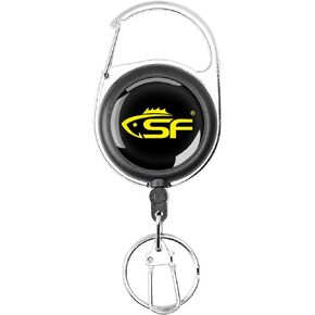 SF Fly Fishing Zinger Retractor with Retractable Measuring Tape Carabiner Style for Anglers Tools and Gears Holder Combo Black