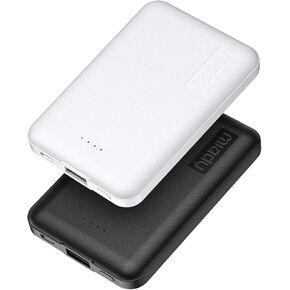 Miady 2-Pack 5000mAh Mini Portable Charger, 5V 2.4A USB-C Output Fast Charging Battery Pack Travel Small Power Bank Phone Charger Compatible with iPhone 16/15 Samsung S24/S22 Google iPad Android etc
