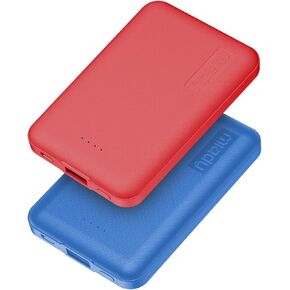 Miady 2-Pack 5000mAh Mini Portable Charger, 5V 2.4A USB-C Output Fast Charging Battery Pack Travel Small Power Bank Phone Charger Compatible with iPhone 16/15 Samsung S24/S22 Google iPad Android etc