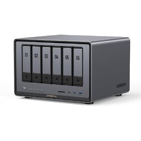 UGREEN NASync DXP6800 Pro 6-Bay Desktop NAS, Intel i5 1235u 10-Core CPU, 8GB DDR5 RAM, 128G SSD, 2 * 10GbE, 2 * M.2 NVMe Slots, 8K HDMI, 2 * TBT4, Network Attached Storage (Diskless)