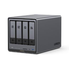 UGREEN NASync DXP4800 Plus 4-Bay Desktop NAS, Intel Pentium Gold 8505 5-Core CPU, 8GB DDR5 RAM, 128G SSD, 1 * 10GbE, 1 * 2.5GbE, 2 * M.2 NVMe Slots, 4K HDMI, Network Attached Storage (Diskless)