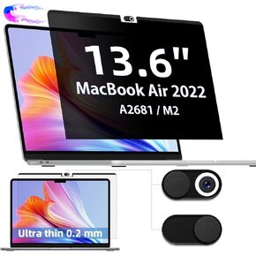 IPROKKO Magnetic MacBook Air 15 Privacy Screen Protector, Compatible with MacBook Air 15Inch 2023 Model (M2 Chip A2941), Removable Anti Glare Blue Light Mac Air 15.3 Laptop Black Private Filter