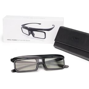 AWOL VISION DLP Link 3D Glasses, Rechargeable Active Shutter Eyewear compatiable with AWOL VISION LTV-3000 Pro and LTV-3500 Pro, Vanish TV & Other DLP-Link 3D projectors (2 Packs)