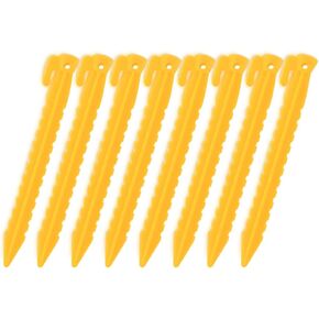Tent Stakes 8 Pack,Heavy Duty Plastic Stakes,9 Inch Plastic Tent Stakes for Anchoring Camp Tents,Bounce House,Water Slides,Landscape Trim, Or Outdoor Decoration Essential Tool(Ground Nail)