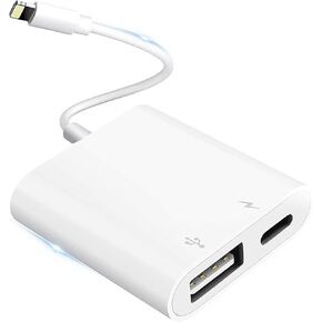 Lightning to USB Camera Adapter for iPhone with Lightning Charging Port USB 3.0 Female OTG Cable for iPad to Connect Card Reader USB Flash Drive U Disk Keyboard Mouse Hubs Midi