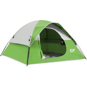 CAMPROS CP 3 Person Tent - Dome Tents for Camping, Waterproof Windproof Backpacking Tent, Easy Set up Small Lightweight Tents, for All Seasons Hiking Beach Outdoor with 3 Mesh Windows