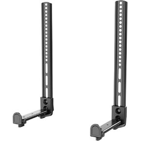 WALI Universal Sound Bar Mount Bracket for Mounting Above or Under TV with Non-Slip Base Holder Extends 1.6 to 7.2 inch, up to 33 Lbs. Soundbar (SBR203), Black